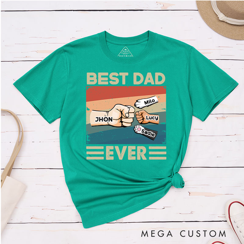 Personalized Pet Lover Best Dad Ever T-Shirt