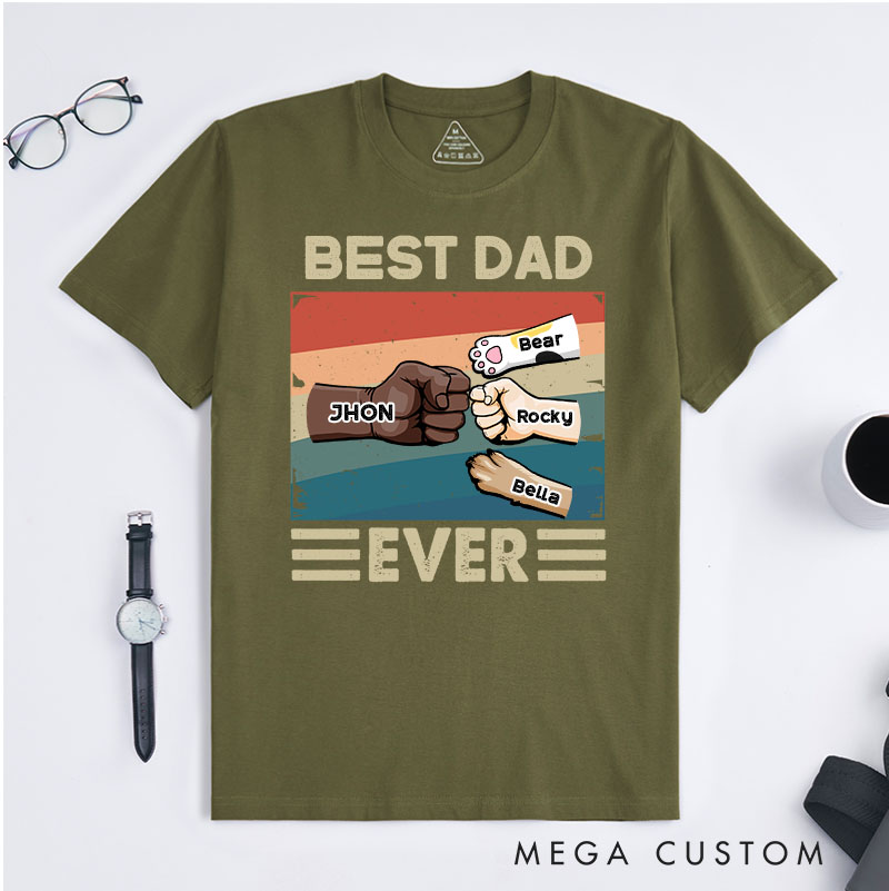 Personalized Pet Lover Best Dad Ever T-Shirt