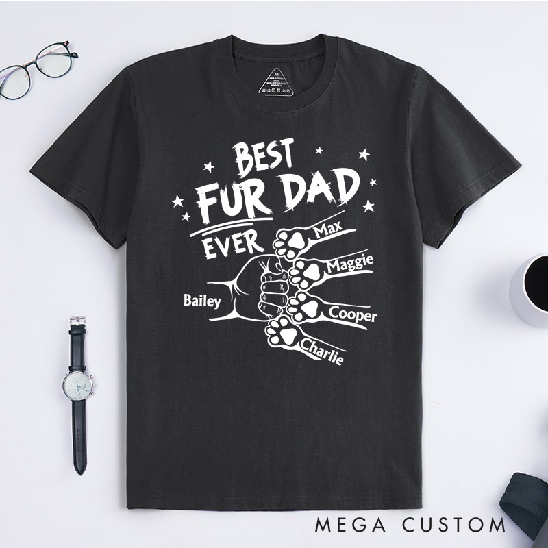 Personalized Pet Lover Best Dog Dad Ever Best Cat Dad Ever T-Shirt
