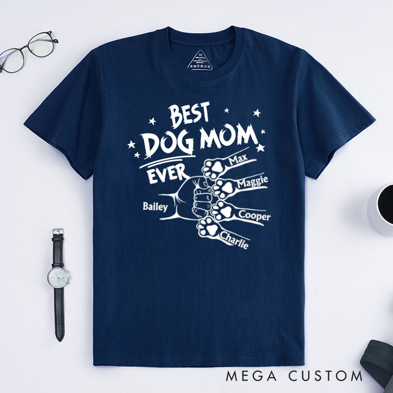 Personalized Pet Lover Best Dog Mom Ever Best Cat Mom Ever T-Shirt