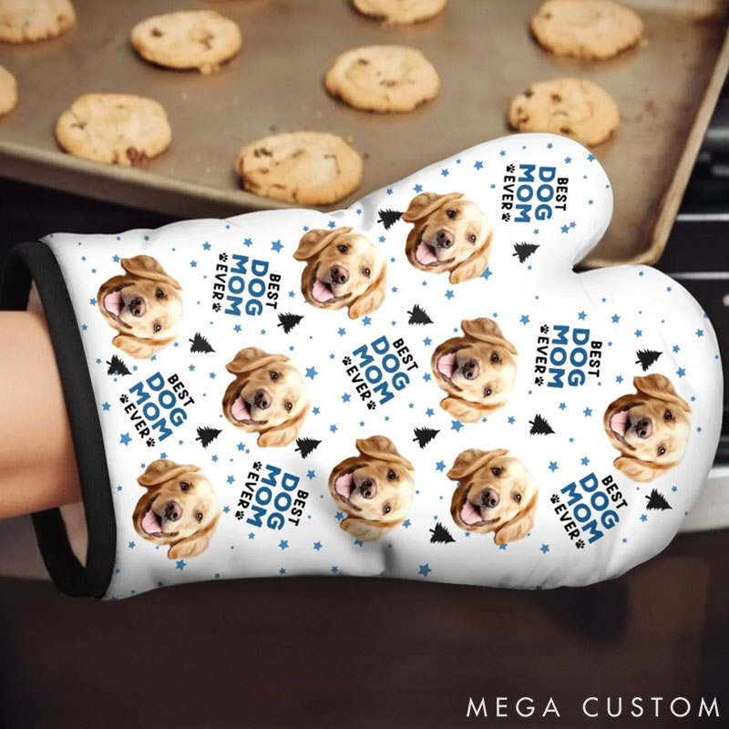 Personalized Pet Lover Best Fur Mom Ever Photo Oven Mitt
