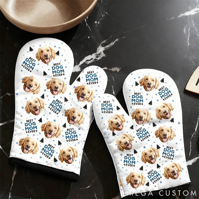Personalized Pet Lover Best Fur Mom Ever Photo Oven Mitt
