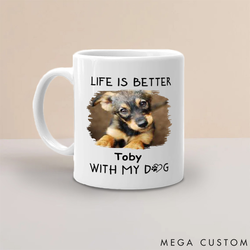 Personalized Pet Lover Better with Pets Photo Mugs