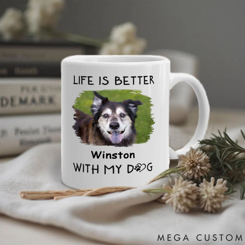 Personalized Pet Lover Better with Pets Photo Mugs