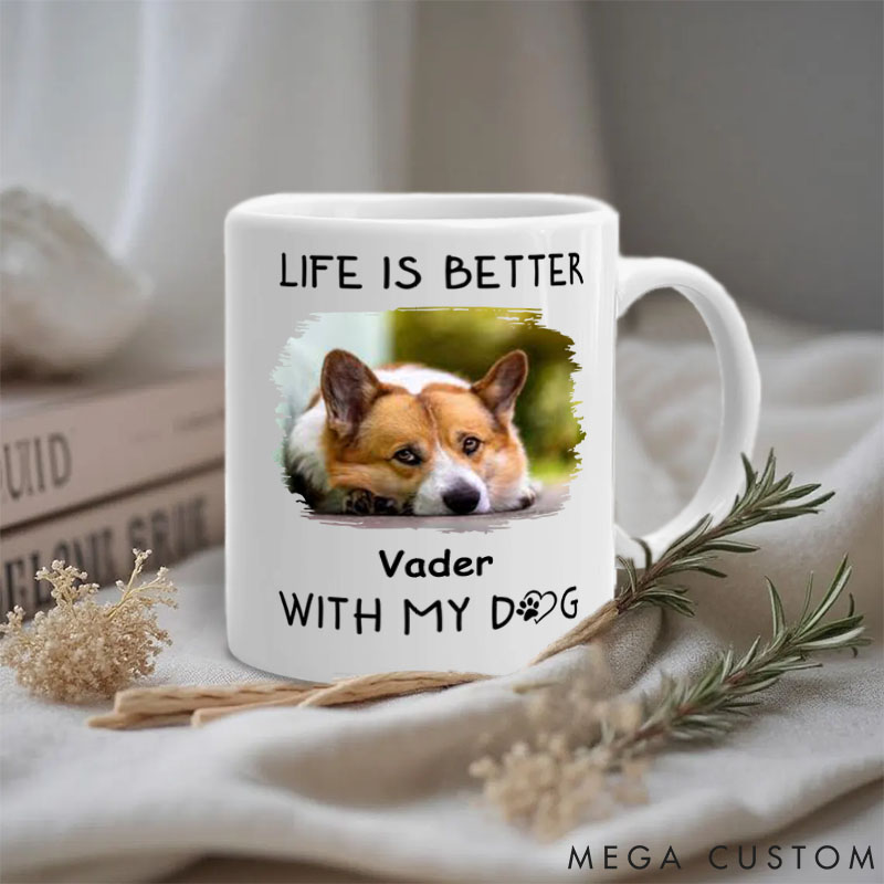 Personalized Pet Lover Better with Pets Photo Mugs