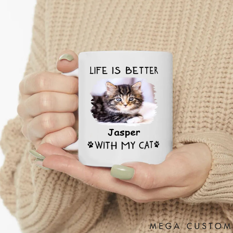 Personalized Pet Lover Better with Pets Photo Mugs