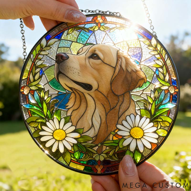 Personalized Pet Lover Birth Month Flower Memorial Floral Soul Sun Catcher