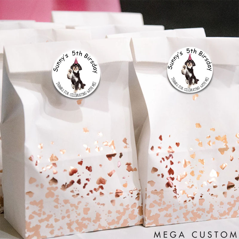 Personalized Pet Lover Birthday Celebration Image Stickers