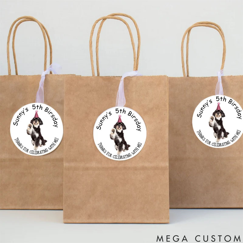 Personalized Pet Lover Birthday Celebration Image Stickers