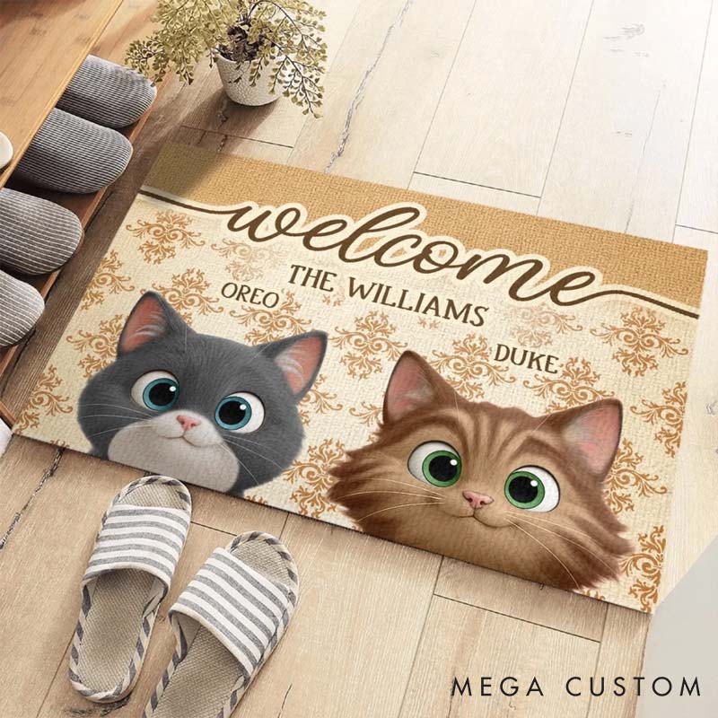 Personalized Pet Lover Birthday Gifts For Dog Cat Lovers Dog Dad And Mom Cat Owners Home Of Happy Paws Doormat