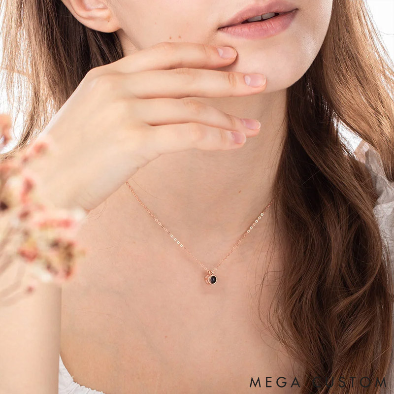 Personalized Pet Lover Bubbles Design Projection Necklace