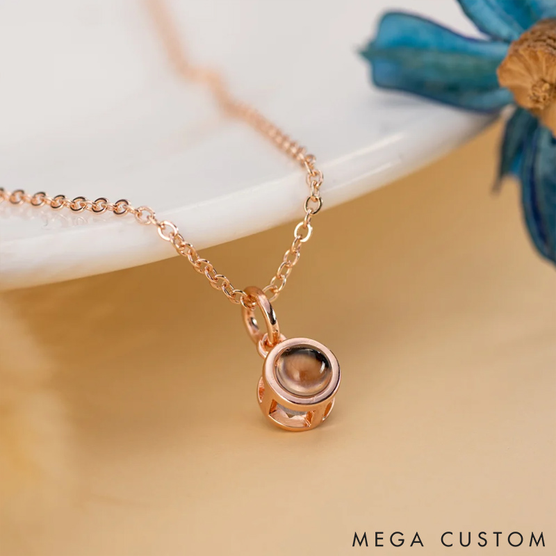 Personalized Pet Lover Bubbles Design Projection Necklace