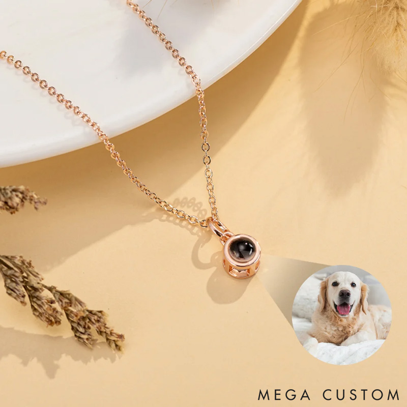Personalized Pet Lover Bubbles Design Projection Necklace