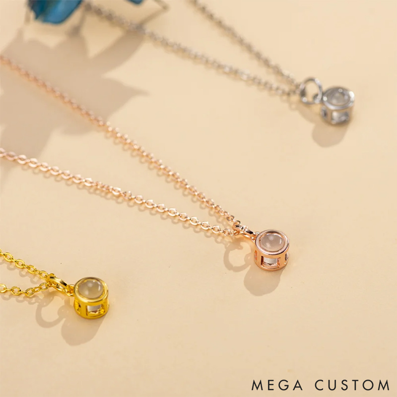 Personalized Pet Lover Bubbles Design Projection Necklace