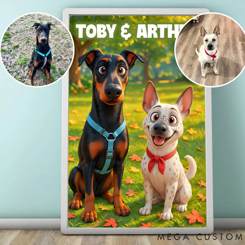 Personalized Pet Lover Cartoon Pet Portrait Dog Cartoon Portrait Cat