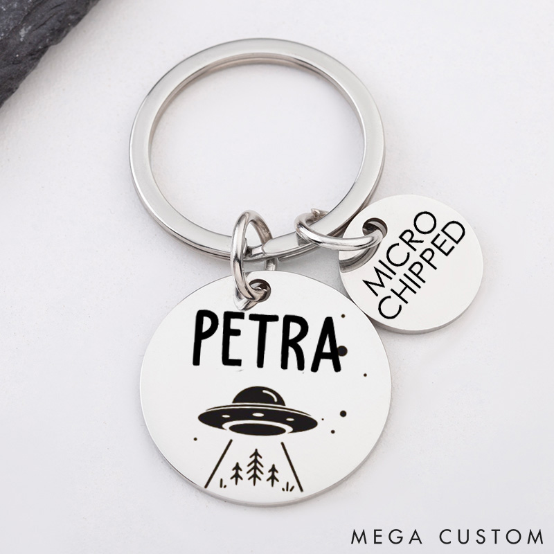 Personalized Pet Lover Cat Tag Dog Tag for Birthday Gift Spaceship Pet Tags
