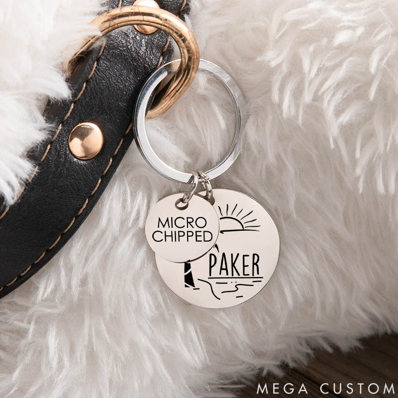 Personalized Pet Lover Cat Tag Dog Tag for Birthday Gift Seaside Pet Tags