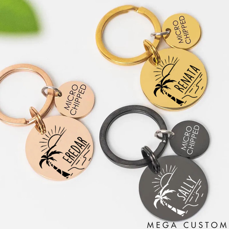 Personalized Pet Lover Cat Tag Dog Tag for Birthday Gift Seaside Pet Tags