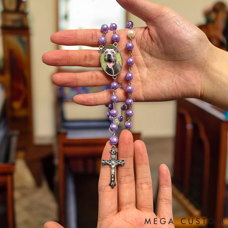 Personalized Pet Lover Catholic Rosary Necklace