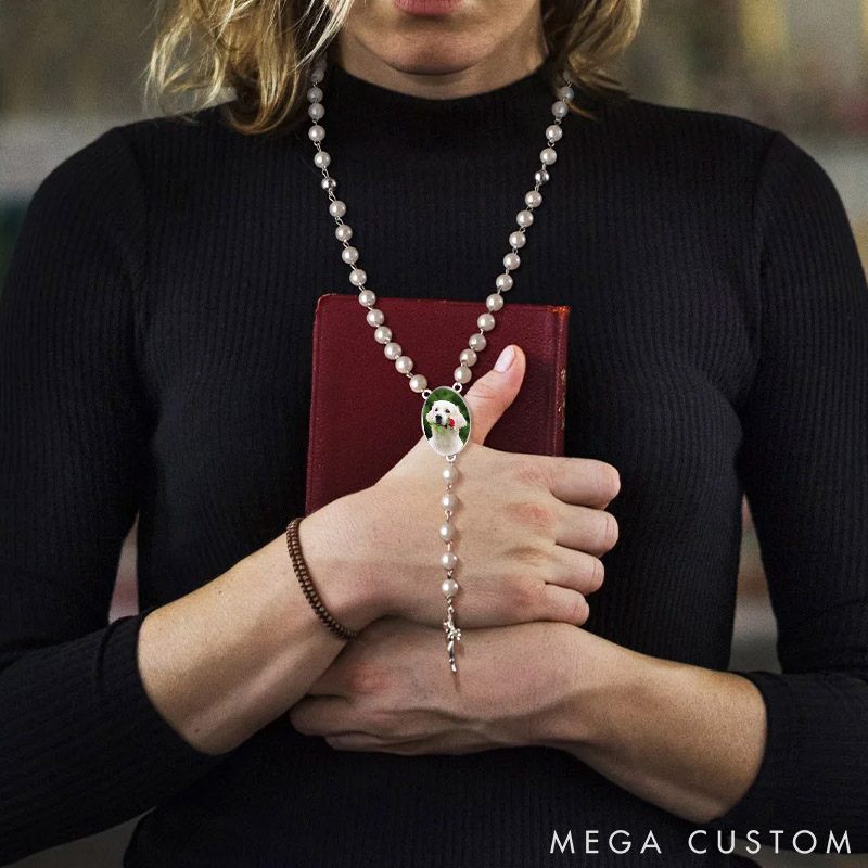 Personalized Pet Lover Catholic Rosary Necklace