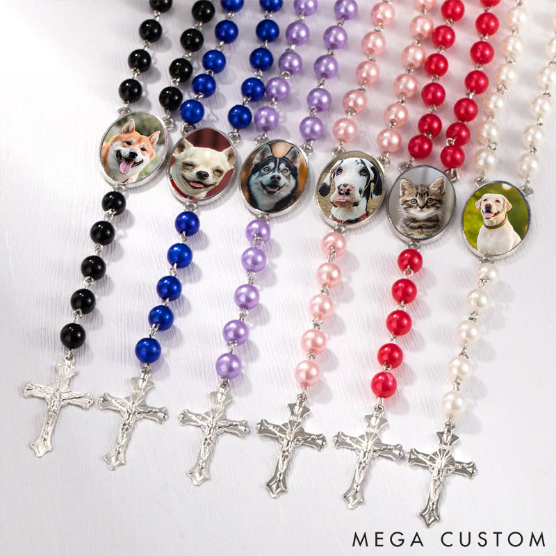 Personalized Pet Lover Catholic Rosary Necklace