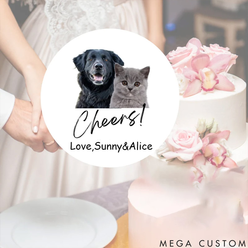 Personalized Pet Lover Cheers Image Stickers