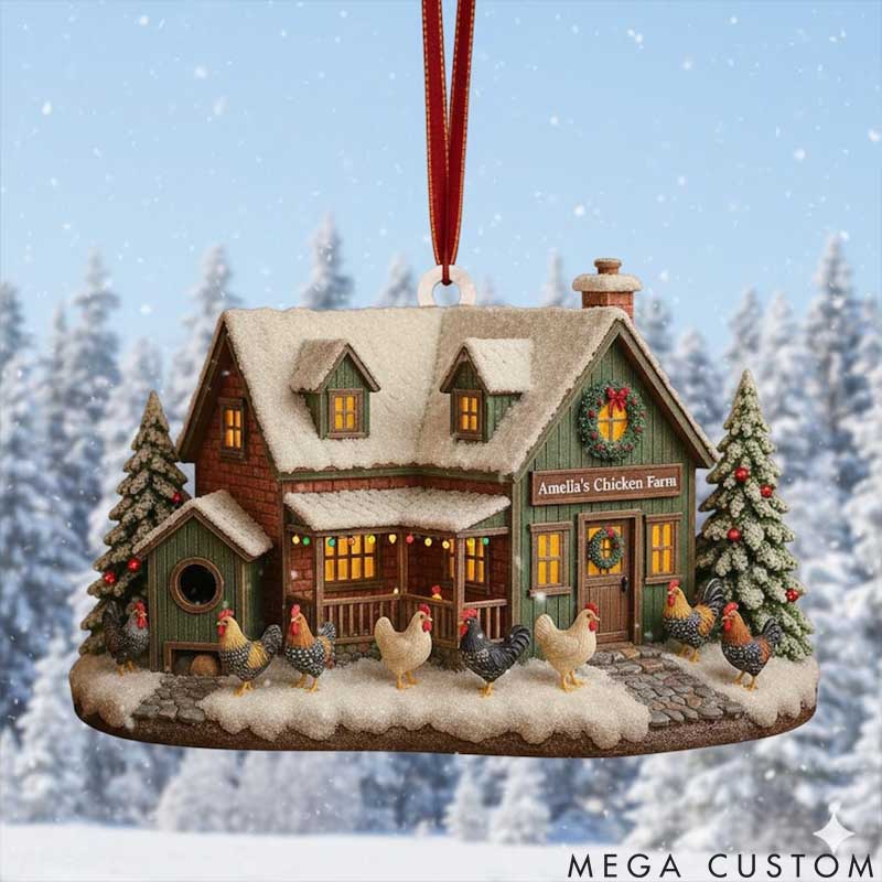 Personalized Pet Lover Chicken Farm Christmas Ornament