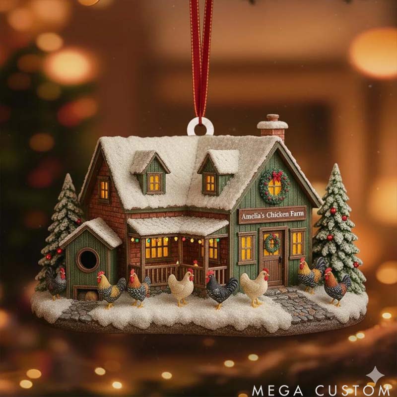 Personalized Pet Lover Chicken Farm Christmas Ornament