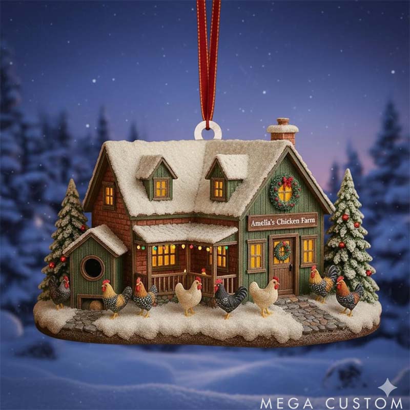Personalized Pet Lover Chicken Farm Christmas Ornament