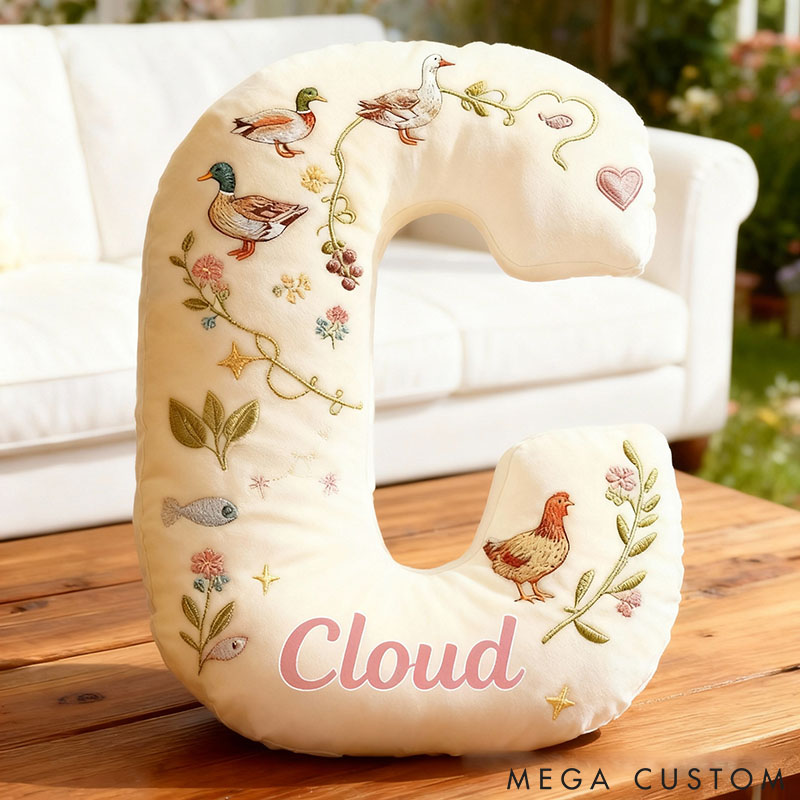 Personalized Pet Lover Chickens Ducks Letter Pillow with Custom Name Graphic 3D Print