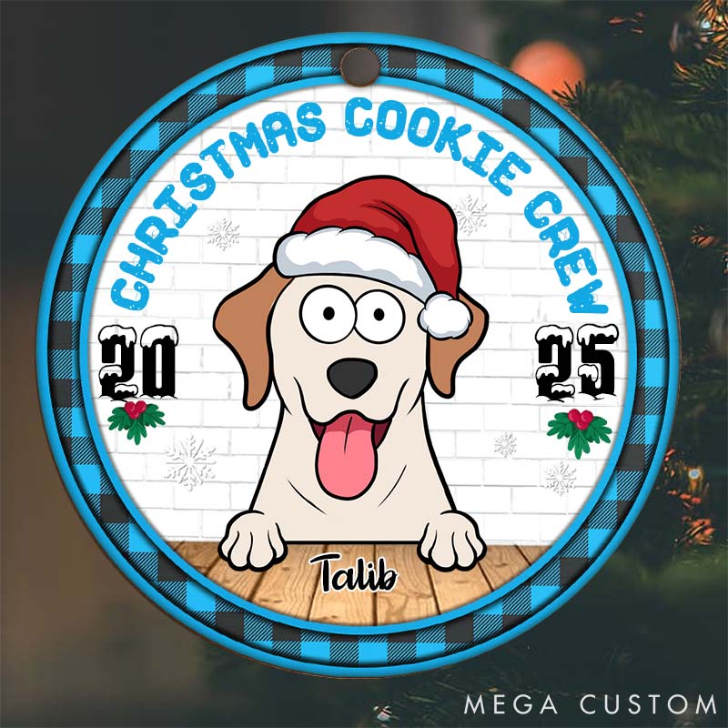 Personalized Pet Lover Christmas Cookie Crew Dogs and Cats Christmas Ornament