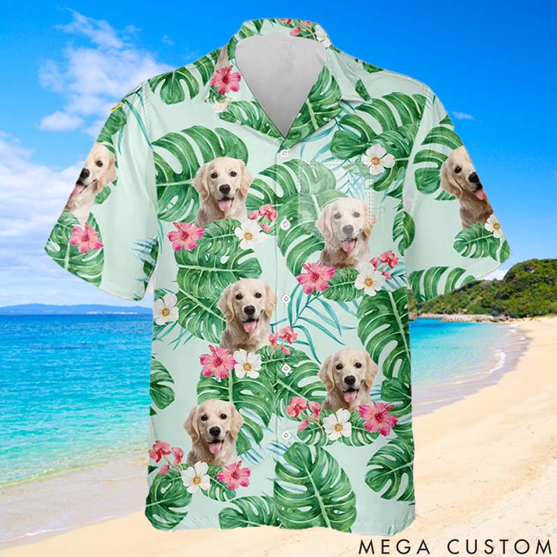Personalized Pet Lover Colorful Leaves Summer Vibe Hawaii Shirts
