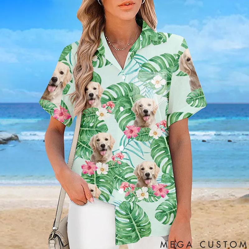 Personalized Pet Lover Colorful Leaves Summer Vibe Hawaii Shirts