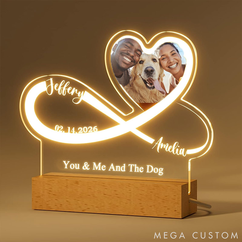 Personalized Pet Lover Couple Pet Photo Valentines Day Gifts for Her Light