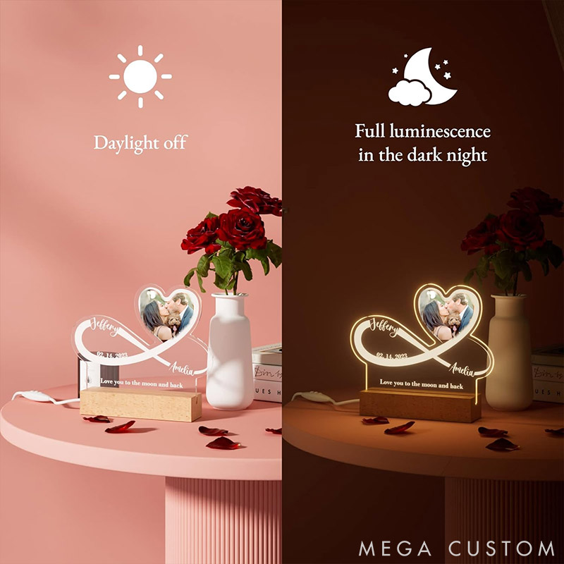 Personalized Pet Lover Couple Pet Photo Valentines Day Gifts for Her Light