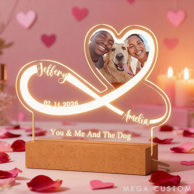 Personalized Pet Lover Couple Pet Photo Valentines Day Gifts for Her Light