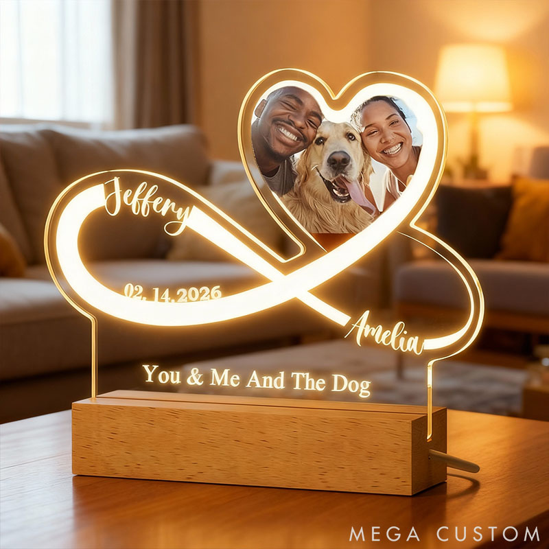 Personalized Pet Lover Couple Pet Photo Valentines Day Gifts for Her Light
