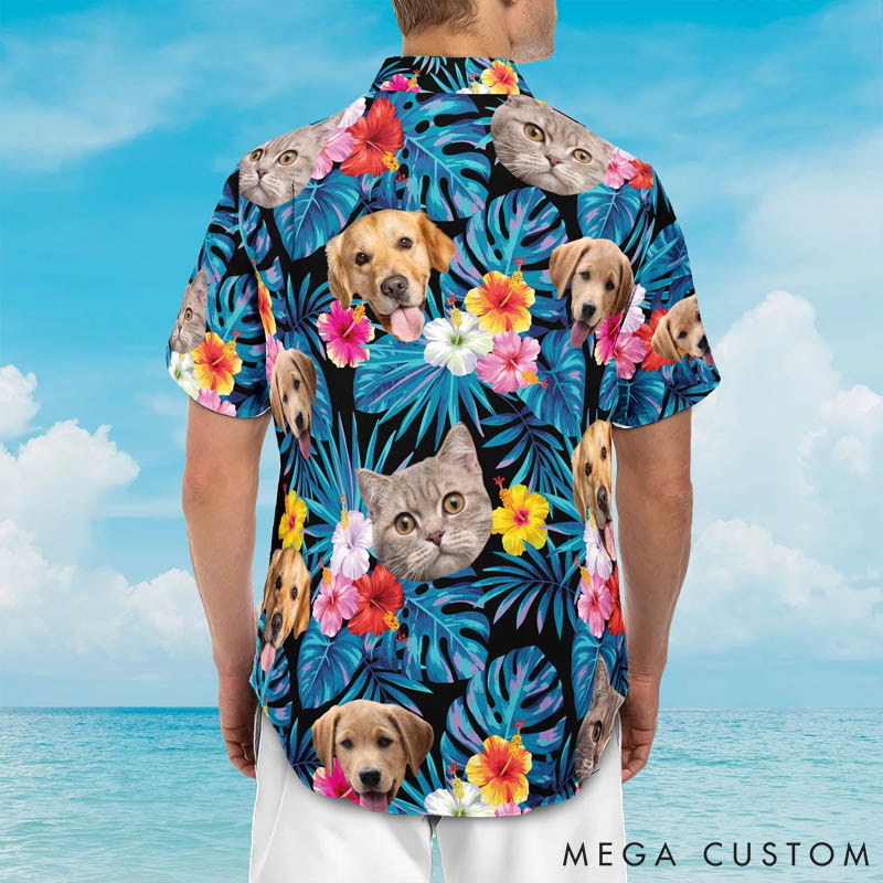 Personalized Pet Lover Custom Face for Dog Cat Hawaii Shirts
