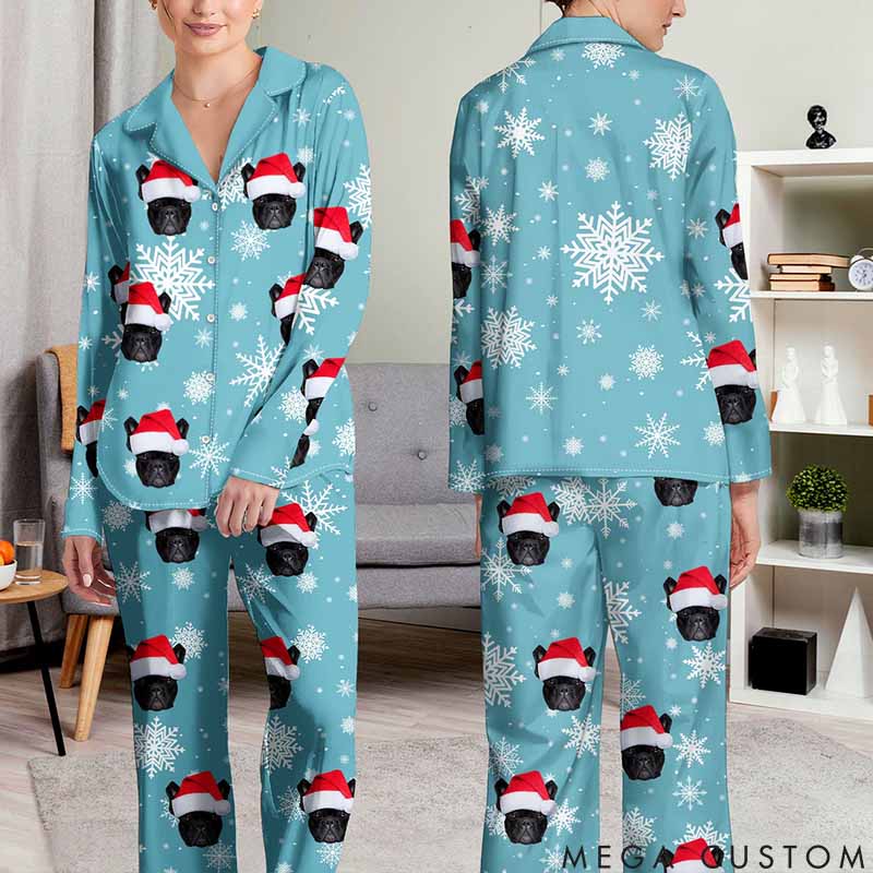 Personalized Pet Lover Custom Photo Dog Cat Mom Dad Pajamas Set