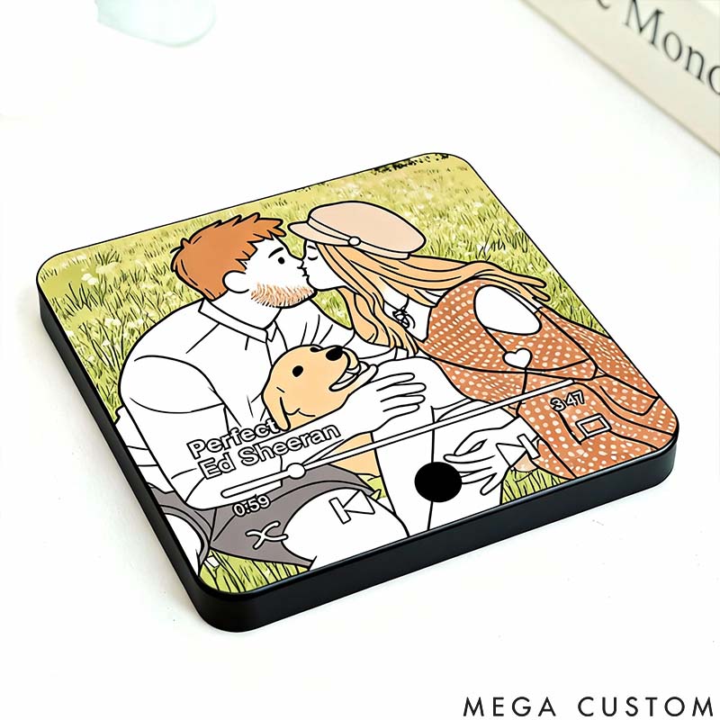 Personalized Pet Lover Custom Photo Favorite Song Personalized Music Fridge Magnet