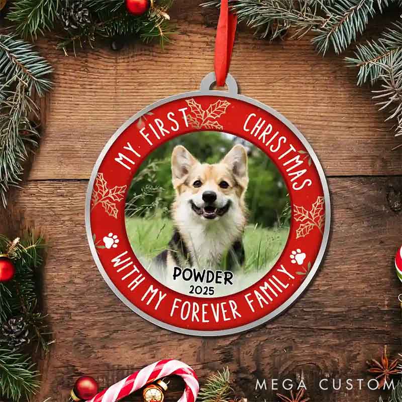 Personalized Pet Lover Custom Photo First Christmas Ornament