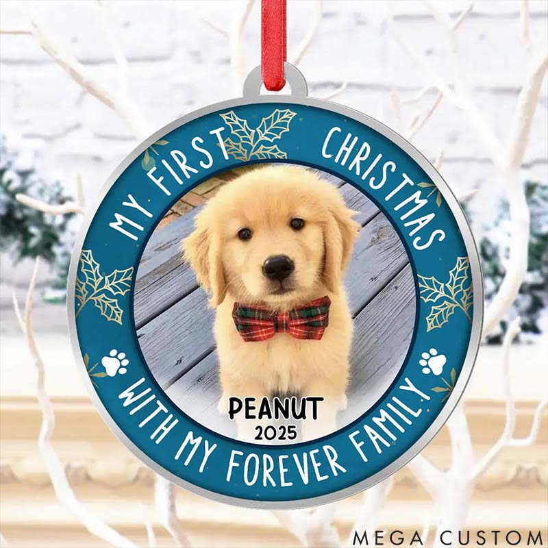 Personalized Pet Lover Custom Photo First Christmas Ornament