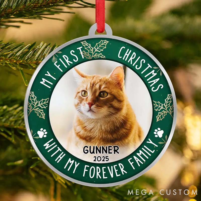 Personalized Pet Lover Custom Photo First Christmas Ornament