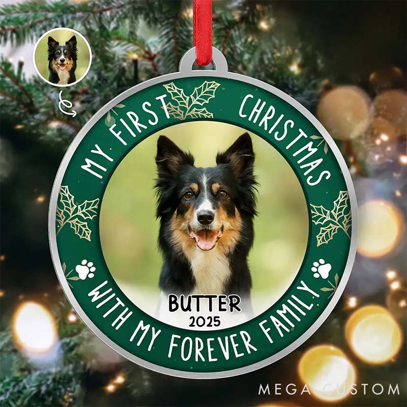 Personalized Pet Lover Custom Photo First Christmas Ornament