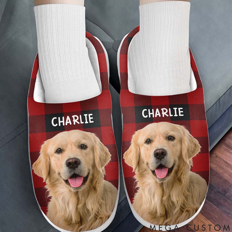 Personalized Pet Lover Custom Photo Fluffy Slippers
