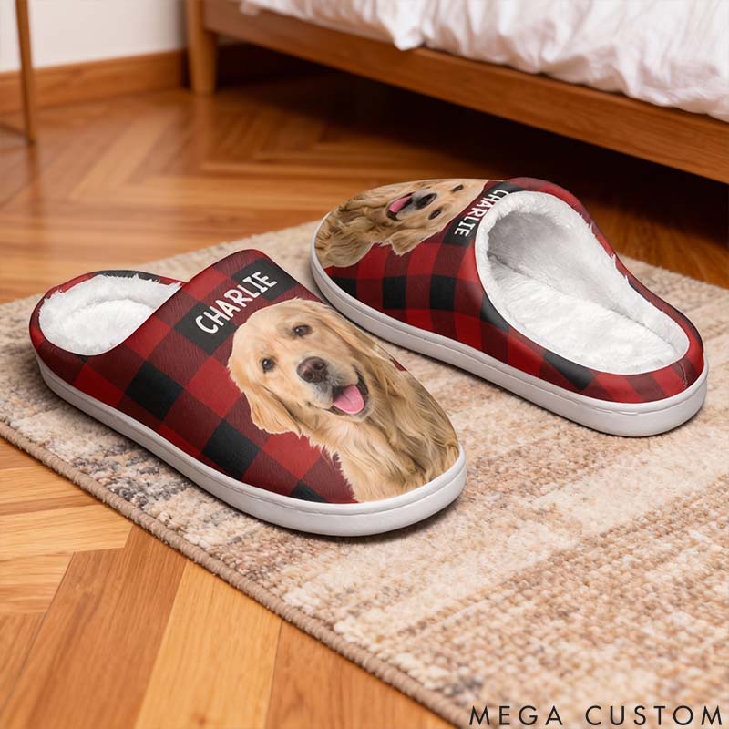 Personalized Pet Lover Custom Photo Fluffy Slippers