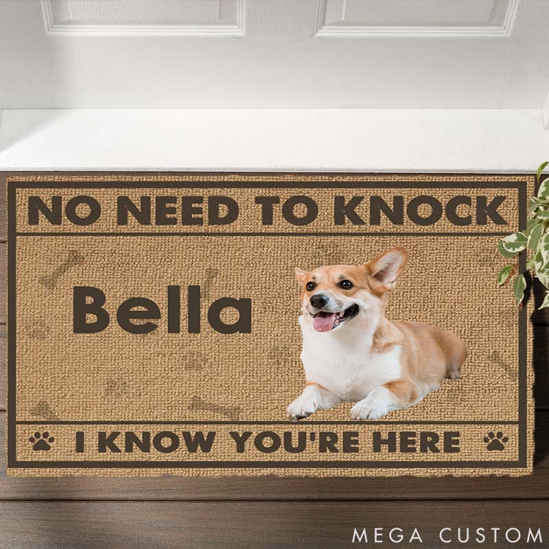 Personalized Pet Lover Custom Photo Guarded by Paws and Love Doormat