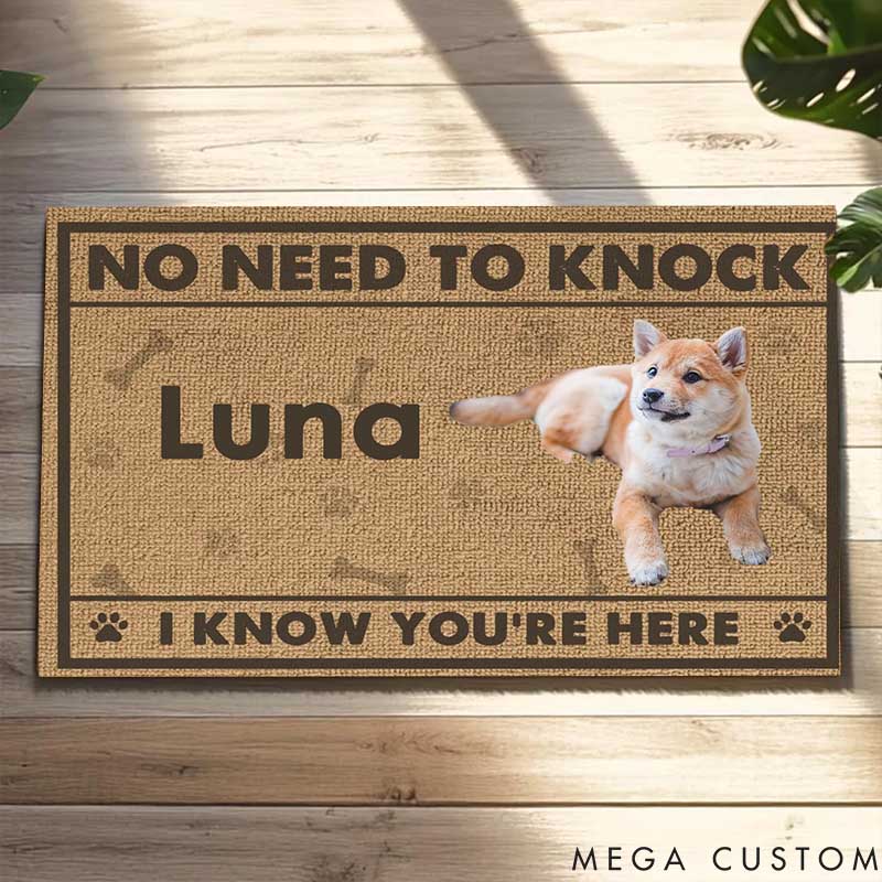 Personalized Pet Lover Custom Photo Guarded by Paws and Love Doormat