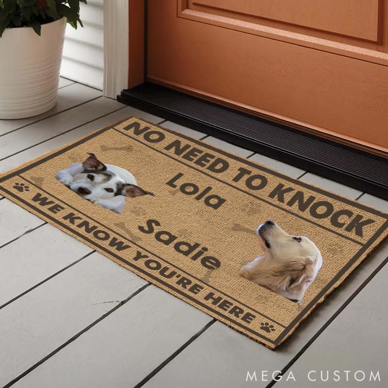 Personalized Pet Lover Custom Photo Guarded by Paws and Love Doormat
