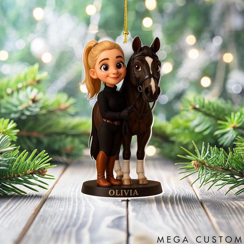 Personalized Pet Lover Custom Photo Horse Christmas Ornament
